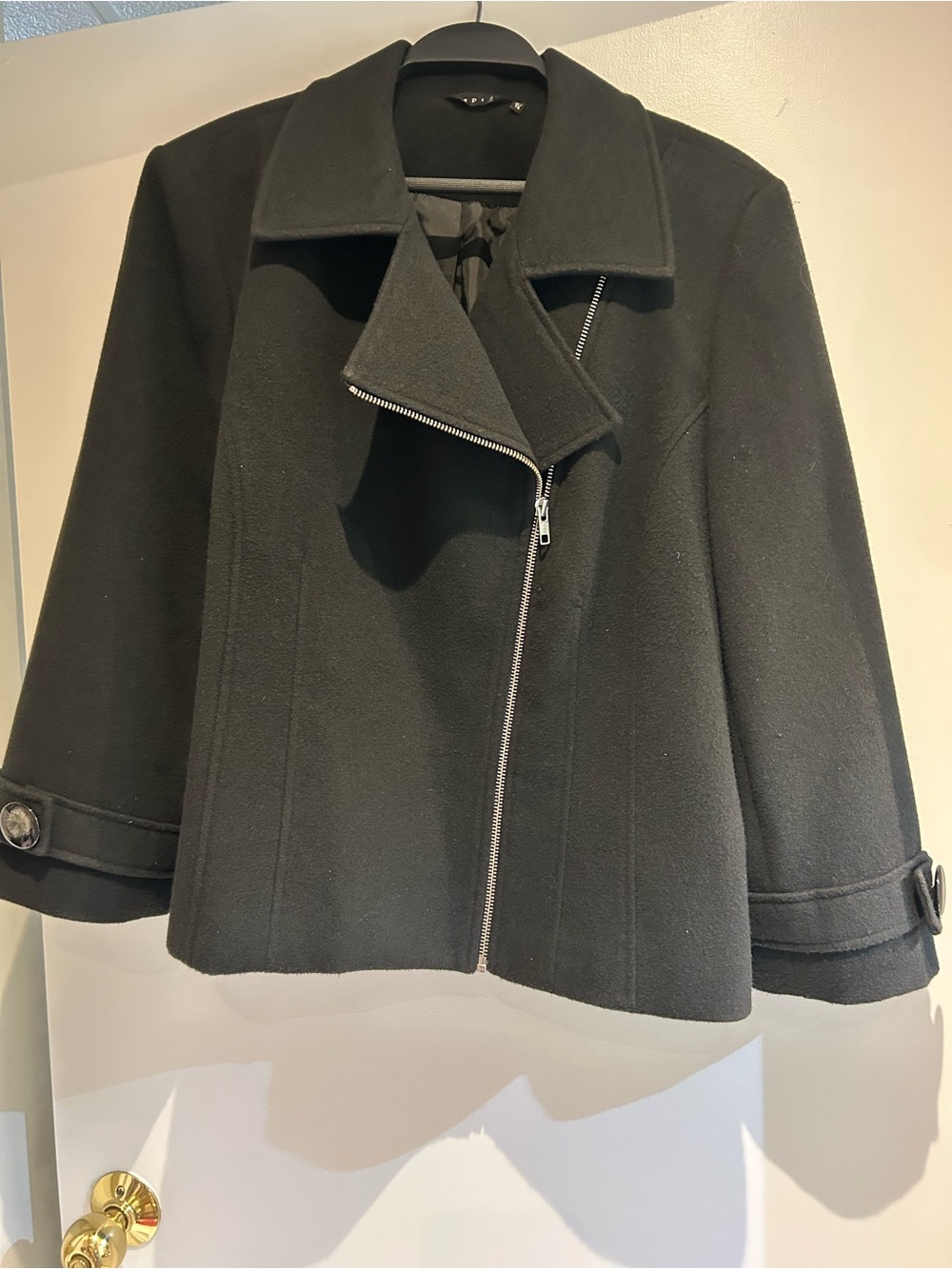 Ispiri Black Women's Asymmetric Zip Jacket